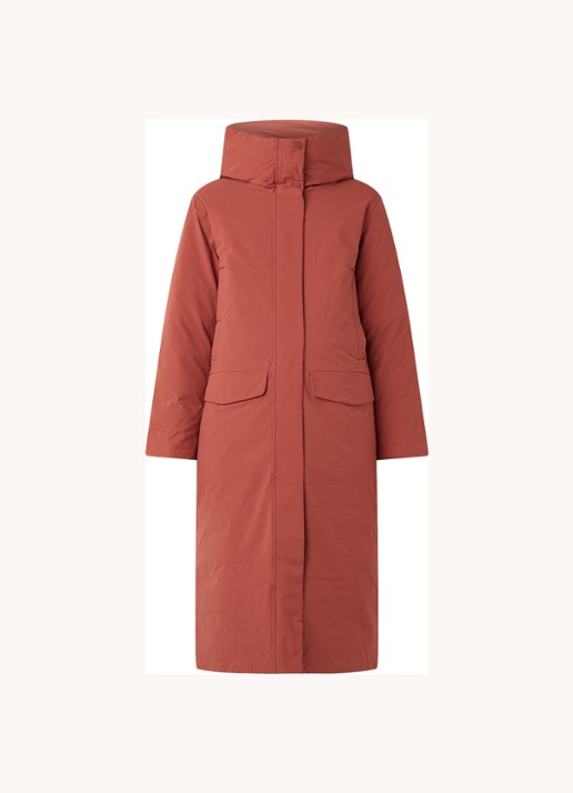 Elvine Asha gewatteerde parka met klepzakken - voorkant 3 steenrood