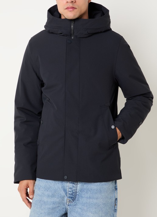 Elvine Beurnie gewatteerde parka met steekzakken en logo