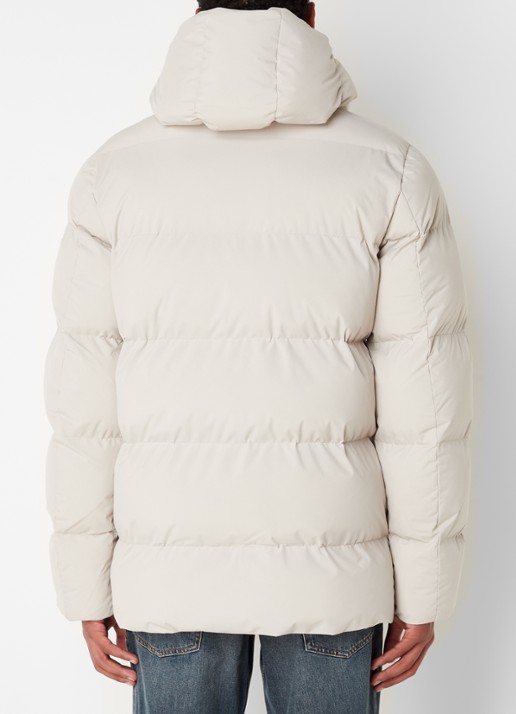 Elvine Bror REC. puffer jack met waterafstotende coating en capuchon - achterkant 4 donkerbeige