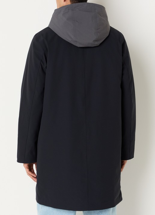 Elvine Celvin parka met afneembare kraag en capuchon - achterkant 2 donkerblauw