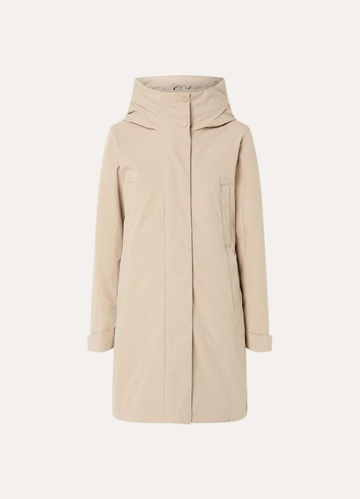 Elvine Eline parka met ritszakken en waterafstotende coating - voorkant 2 khaki