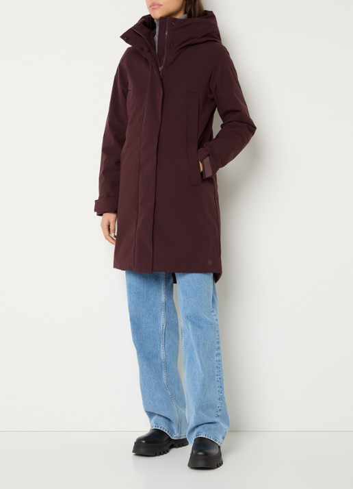 Elvine Eline parka met ritszakken en waterafstotende coating - voorkant 3 bordeauxrood
