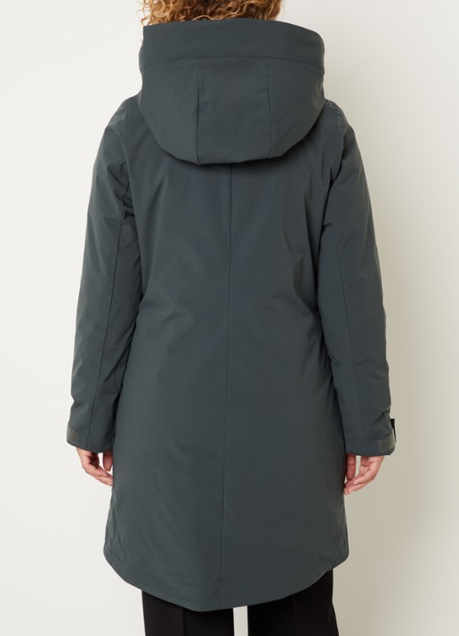 Elvine Eline parka met ritszakken en waterafstotende coating - achterkant 3 olijfgroen