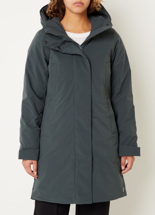 Elvine Eline parka met ritszakken en waterafstotende coating - detail 4 olijfgroen