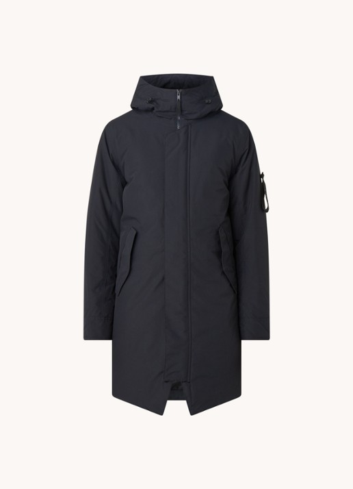 Elvine Gunter gewatteerde parka met capuchon - voorkant donkerblauw