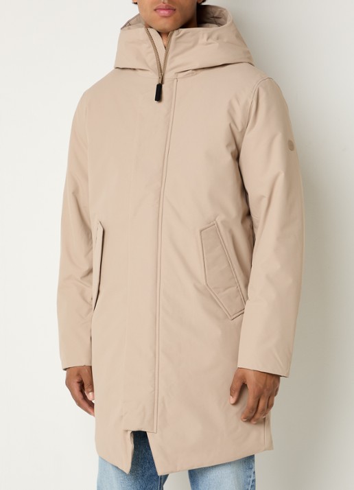 Elvine Gunter gewatteerde parka met capuchon - detail beige