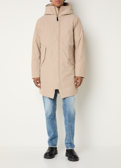 Elvine Gunter gewatteerde parka met capuchon - voorkant 4 beige