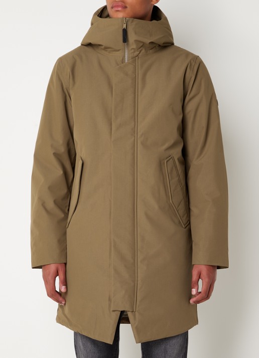 Elvine Gunter gewatteerde parka met capuchon - detail 4 olijfgroen