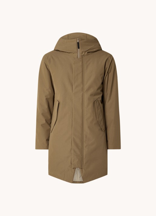 Elvine Gunter gewatteerde parka met capuchon - voorkant 2 olijfgroen
