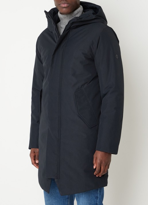 Elvine Gunter gewatteerde parka met capuchon - detail 5 donkerblauw