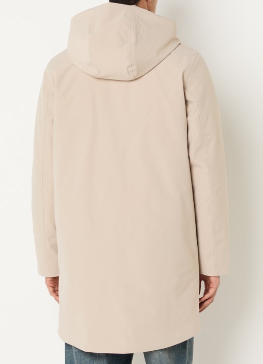 Elvine Janne gewatteerde parka met klepzakken - achterkant donkerbeige