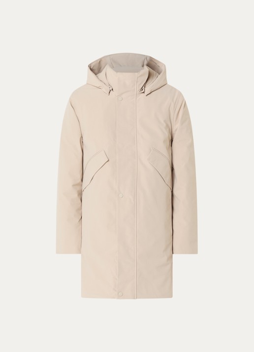 Elvine Janne gewatteerde parka met klepzakken - voorkant 2 donkerbeige