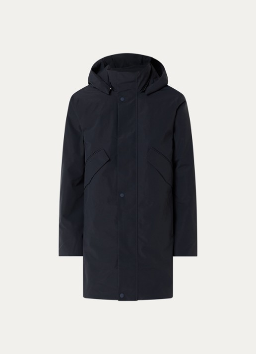 Elvine Janne gewatteerde parka met klepzakken - voorkant 2 donkerblauw