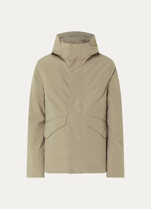 Elvine Nouha gewatteerde parka met capuchon - voorkant groen