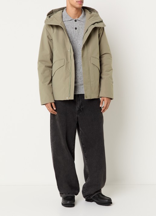 Elvine Nouha gewatteerde parka met capuchon - voorkant 2 groen