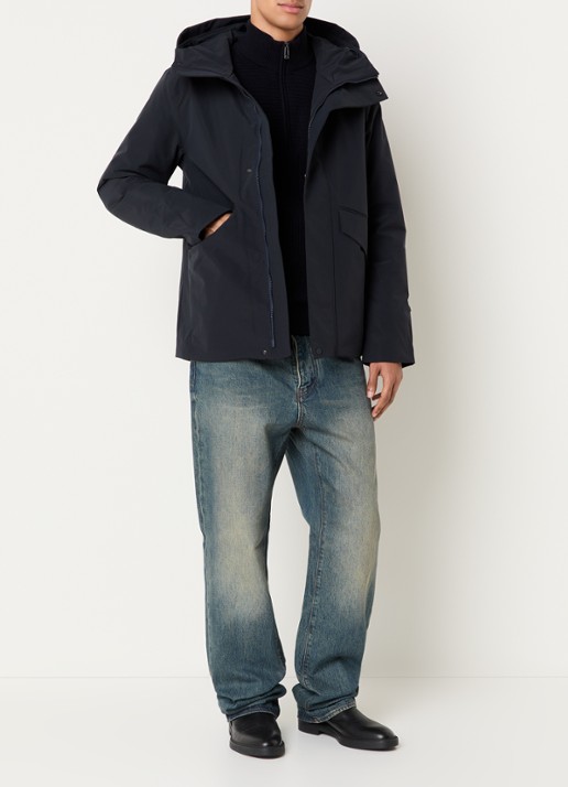 Elvine Nouha gewatteerde parka met capuchon - voorkant 3 donkerblauw