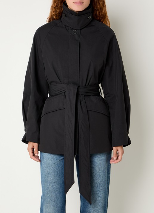 Elvine Roya trenchcoat met opstaande kraag en strikceintuur
