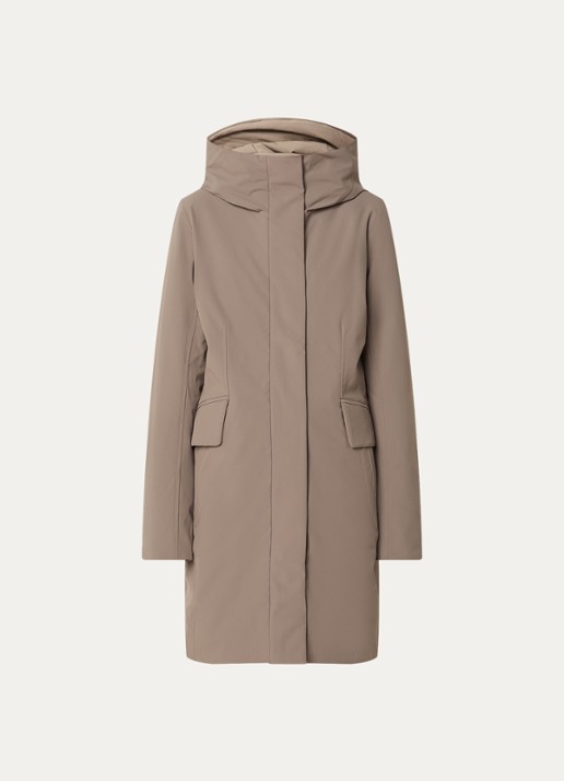 Elvine Sophie gewatteerde parka met waterafstotende coating - voorkant 2 beige