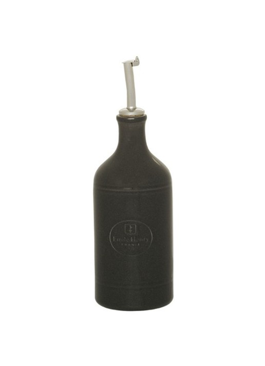Emile Henry Oliefles 45 cl - detail zwart