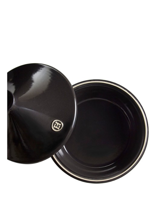 Emile Henry Tajine Fusain Ø27 cm - voorkant 2 zwart