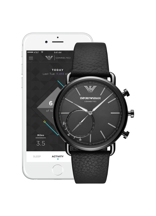 Emporio Armani Connected Hybrid Smartwatch  ART3030 - detail 3 zwart