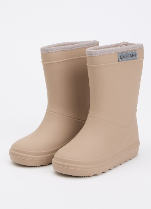 EN FANT Regenlaars met logo - voorkant 2 donkerbeige