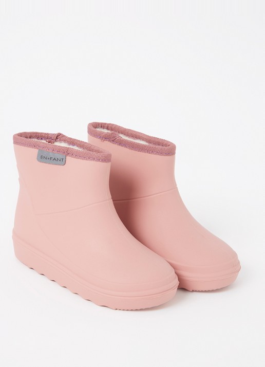 EN FANT Regenlaars met teddy voering - voorkant 2 oudroze