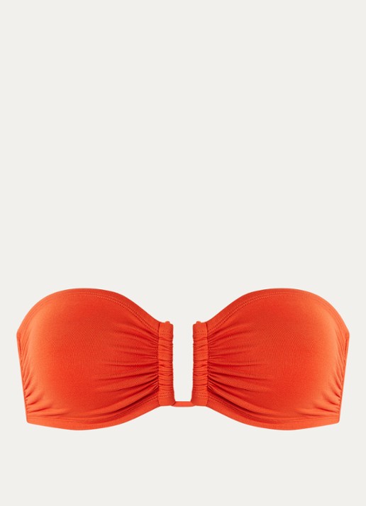 Eres Bandeau bikinitop - voorkant oranjerood