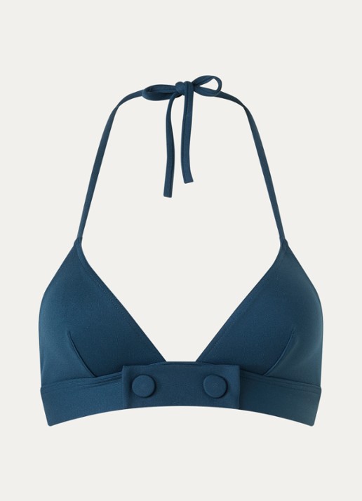Eres Bord triangel bikinitop met sierknopen - voorkant blauw