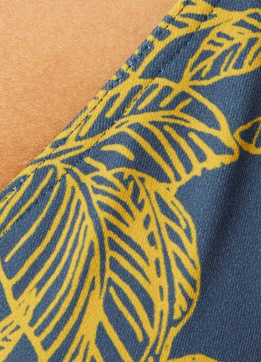 Eres Hamac triangel bikinitop met bladprint - detail 3 mosterd