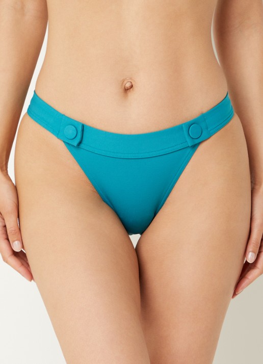 Eres Heritage tanga bikinislip met sierknopen - voorkant 2 zeegroen