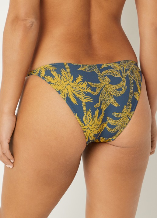 Eres Solarium bikinislip met bladprint - achterkant 3 mosterd