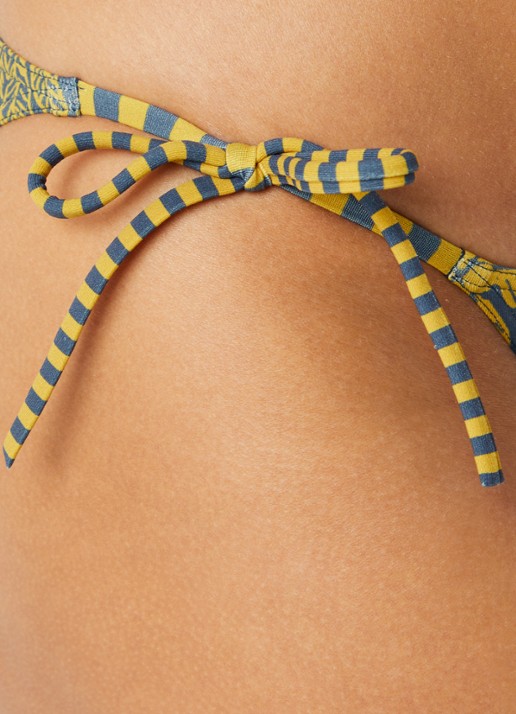 Eres Solarium bikinislip met bladprint - detail 5 mosterd