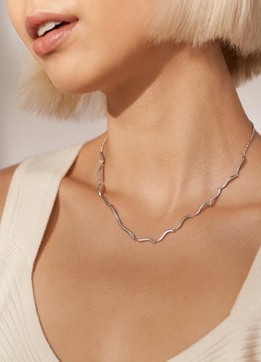 Essential Waves ketting SKJ1795040 - voorkant 2 zilver