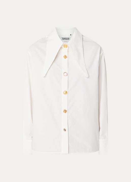 Essentiel Antwerp Blouse met kraag - voorkant 3 wit