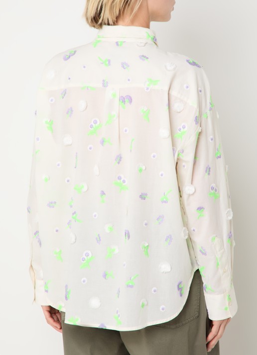 Essentiel Antwerp Blouse met pailletten en borduring - achterkant 4 creme