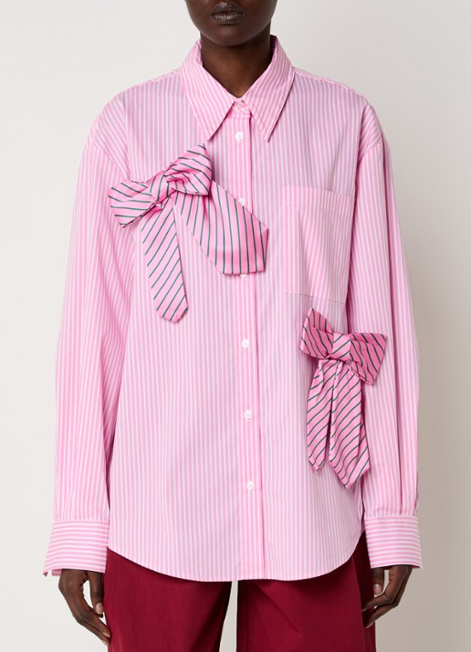 Essentiel Antwerp Blouse met strikdetail en borstzak - detail 4 roze