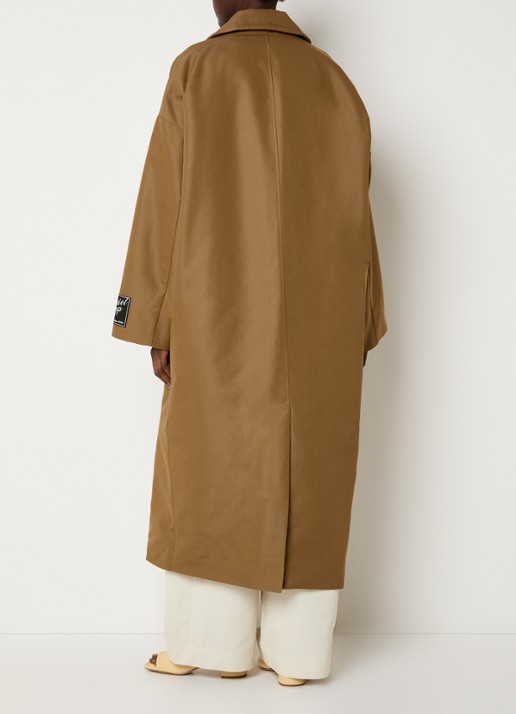Essentiel Antwerp Double-breasted trenchcoat met logo - achterkant 2 bruin