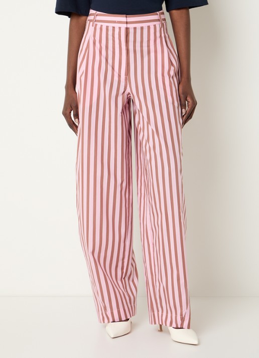 Essentiel Antwerp High waist balloon fit broek met streepprint