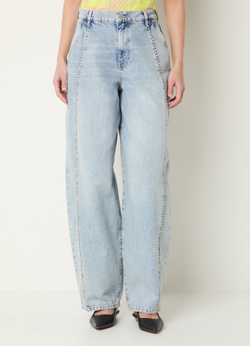 Essentiel Antwerp High waist wide fit jeans met lichte wassing