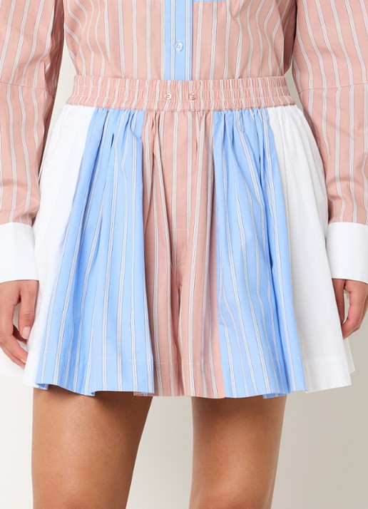 Essentiel Antwerp High waist wide fit korte broek met streepprint