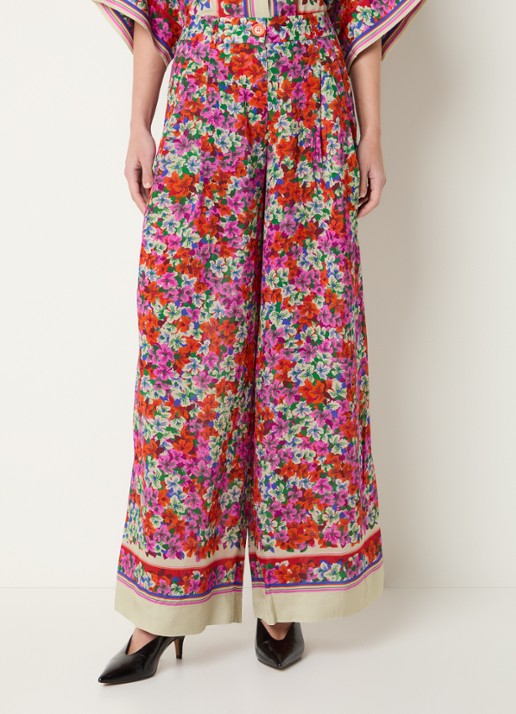 Essentiel Antwerp High waist wide fit palazzo broek in zijdeblend