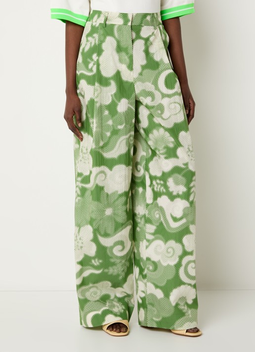 Essentiel Antwerp High waist wide fit palazzo broek met print