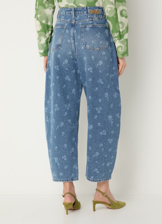 Essentiel Antwerp High waist wide leg jeans met gekleurde wassing - achterkant indigo