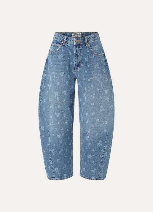Essentiel Antwerp High waist wide leg jeans met gekleurde wassing - voorkant 4 indigo