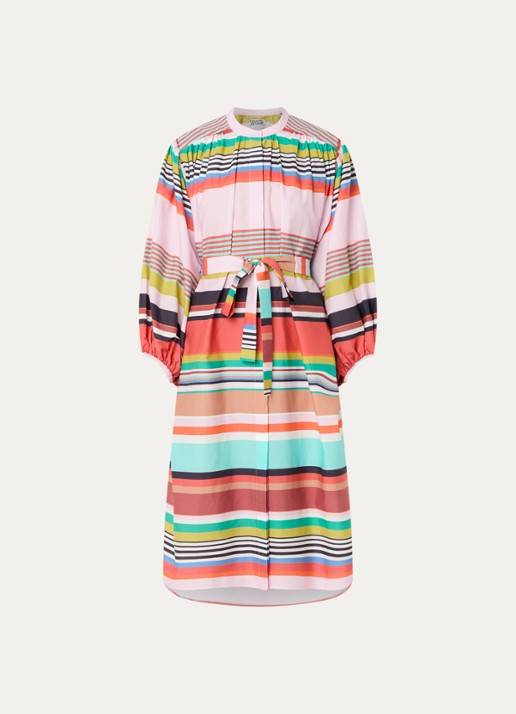 Essentiel Antwerp Hoklahoma midi blousejurk met strikceintuur en