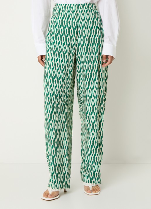 Essentiel Antwerp Ihalton high waist wide fit palazzo broek met print