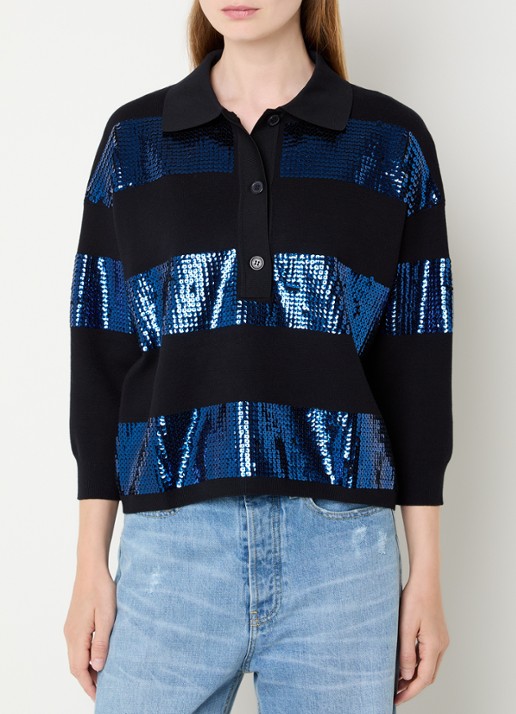 Essentiel Antwerp Illuminati polo met pailletten