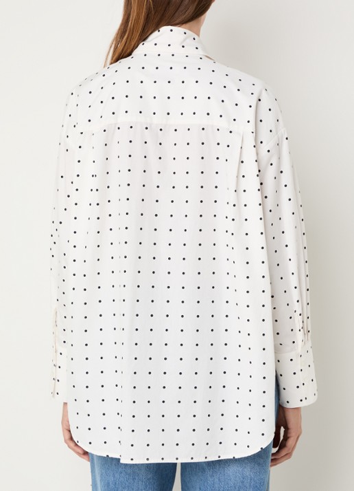 Essentiel Antwerp Imoverit blouse met stippenprint - achterkant wit