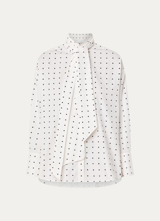 Essentiel Antwerp Imoverit blouse met stippenprint - voorkant 3 wit